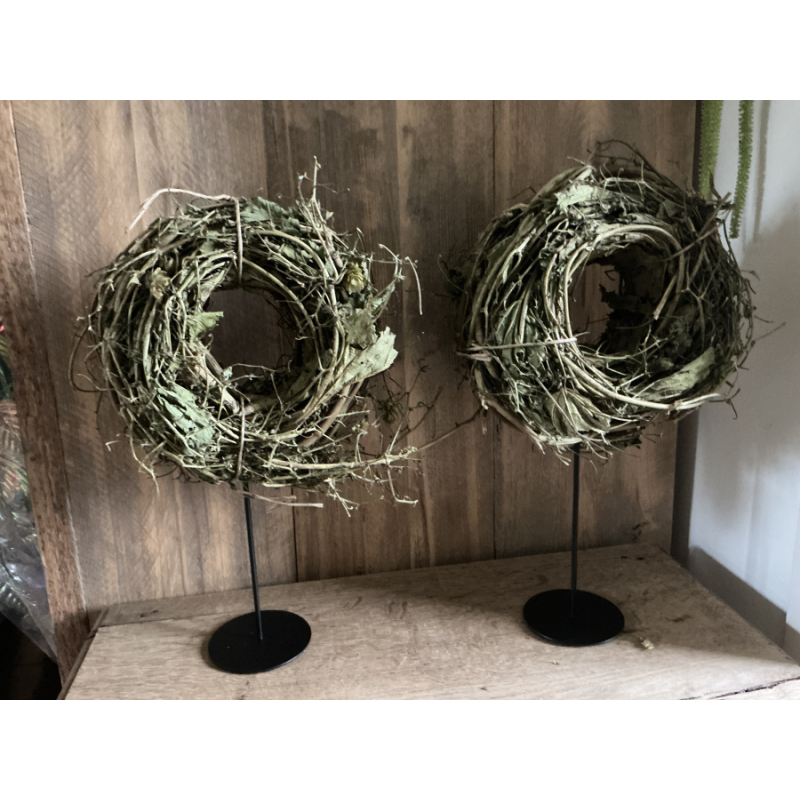 Set van 2 hop kransen met standaard