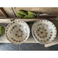 Set van 8 cocos schaaltjes met parelmoer