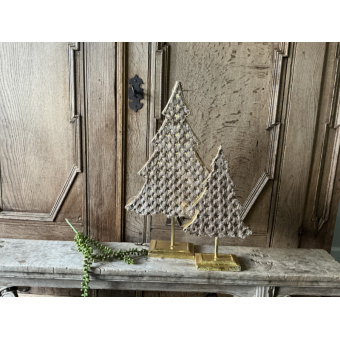 Set kerstbomen met nepbont Set kerstbomen met nepbont