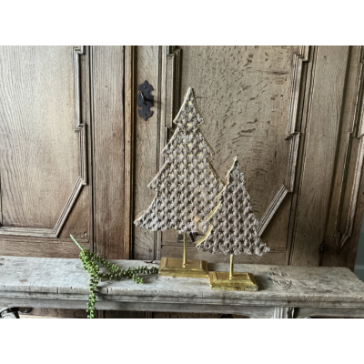 Set kerstbomen met nepbont Set kerstbomen met nepbont