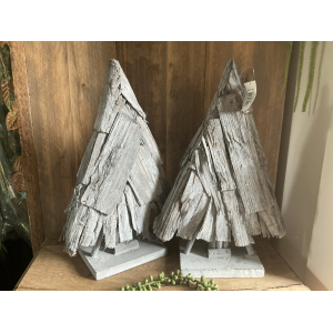 Set grijze kerstboompjes