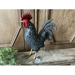 Metalen kip zwart gemeleerd