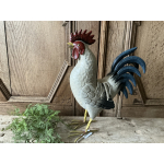 Metalen kip creme met blauw staart