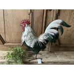 Groot metalen kip creme groen