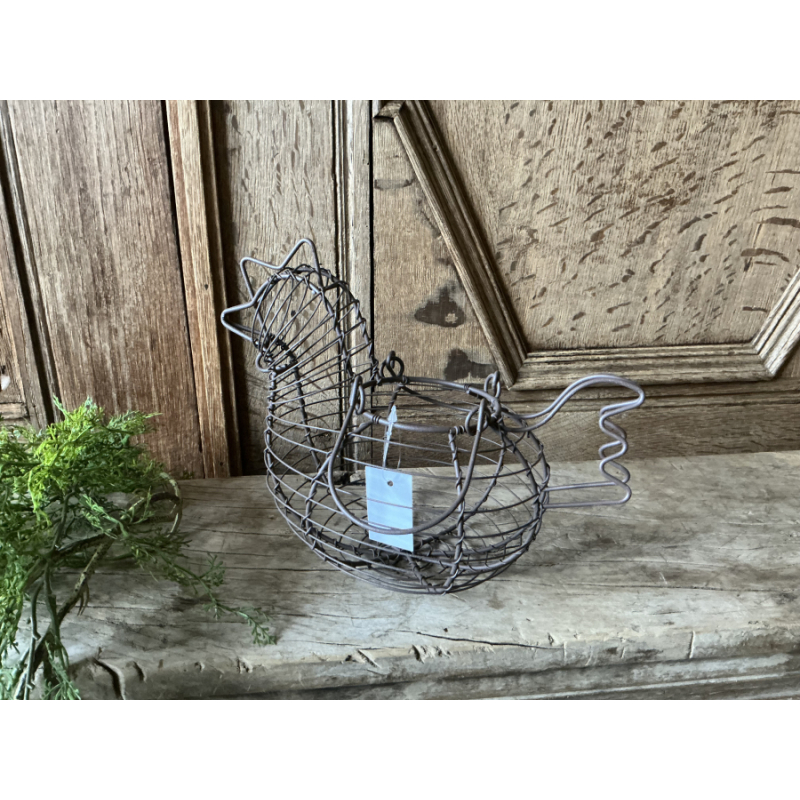 Metalen kip mand klein