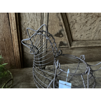 Metalen kip mand klein