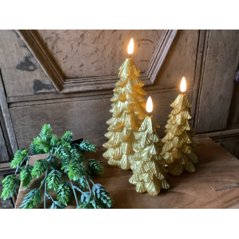 Set goudkleurige led kaarsen kerstbomen