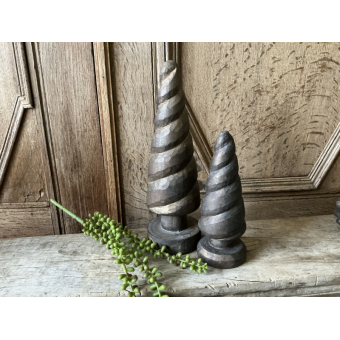 Set gedraaide mango houten kerstboompjes