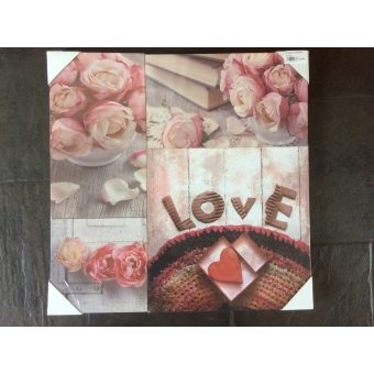 Set canvas schilderijen love rose