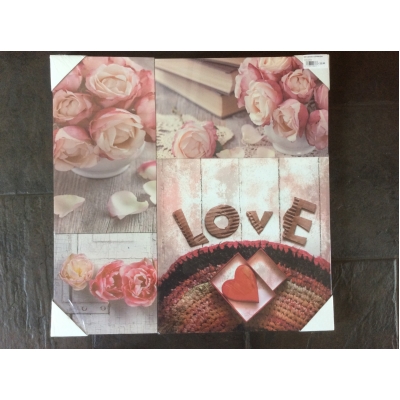 Set canvas schilderijen love rose