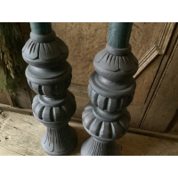 Houten kandelaar grijs