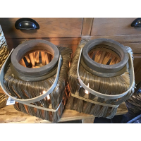 Rieten rotan windlichten