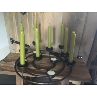 Grote kaarsen en waxine standaard rond