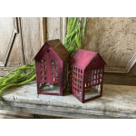Set Mulberry metalen windlicht huisjes