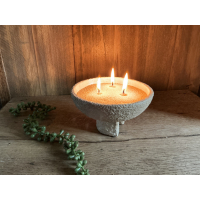 Stoere schaal met zak kaarsenzand