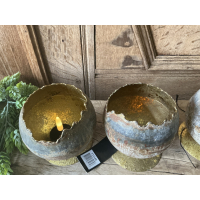 Set van 3 PTMD Surri metalen windlichtjes 