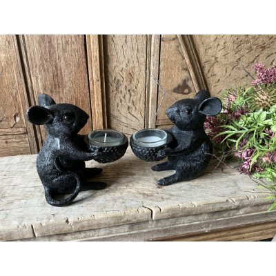 Set zwarte winlichten muizen
