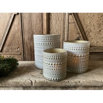 Set Countryfield windlichten creme goud