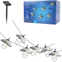 6 industriële solar lampen aan ketting