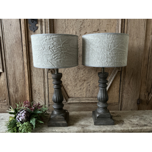 Set tafellampen met shabby kap