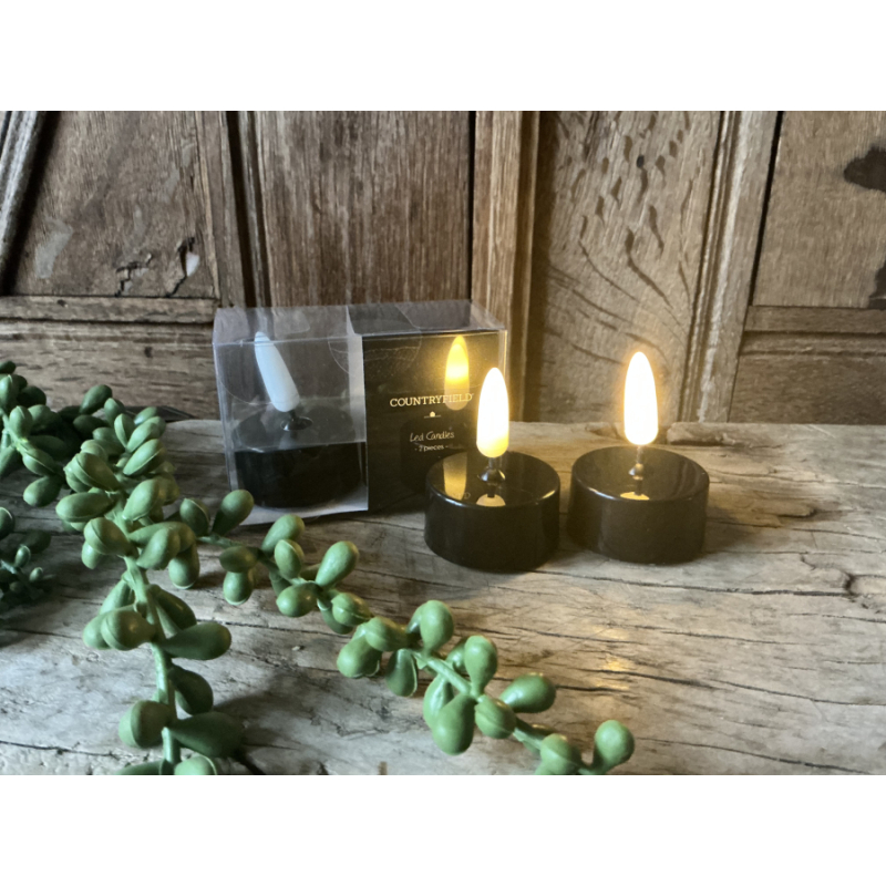 Led waxine kaarsjes zwart