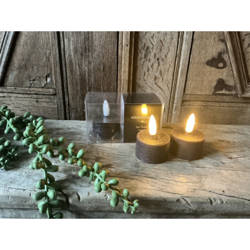 Led waxine kaarjes wax zwart bruin