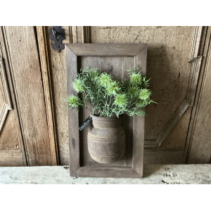 Houten vaas paneel met kunsttakken