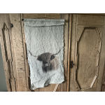 Shabby wanddoek Schotse Hooglander