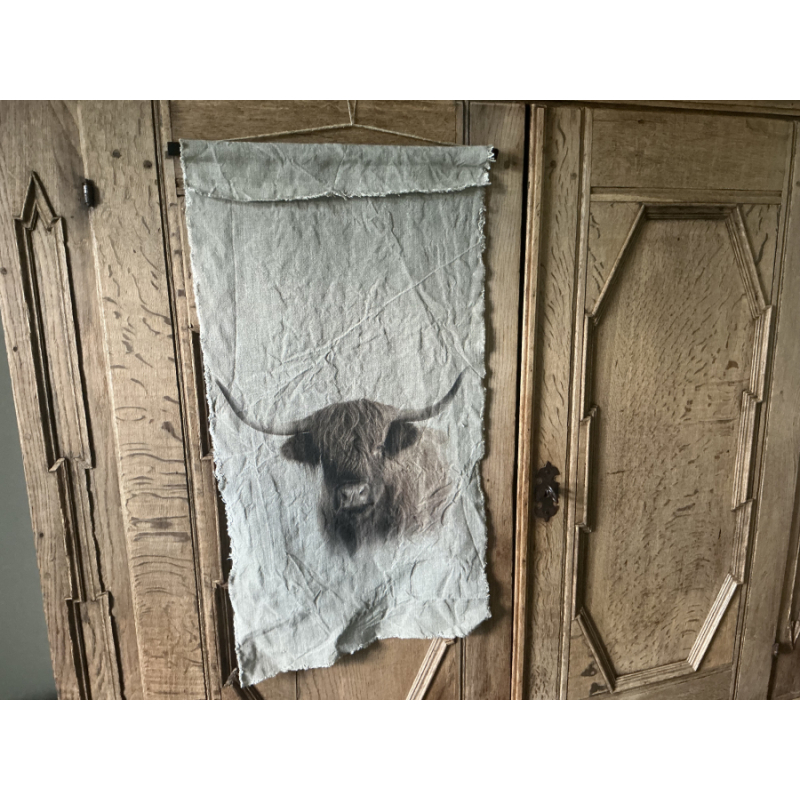 Shabby wanddoek Schotse Hooglander