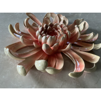 Grote peach wand decoratie bloem