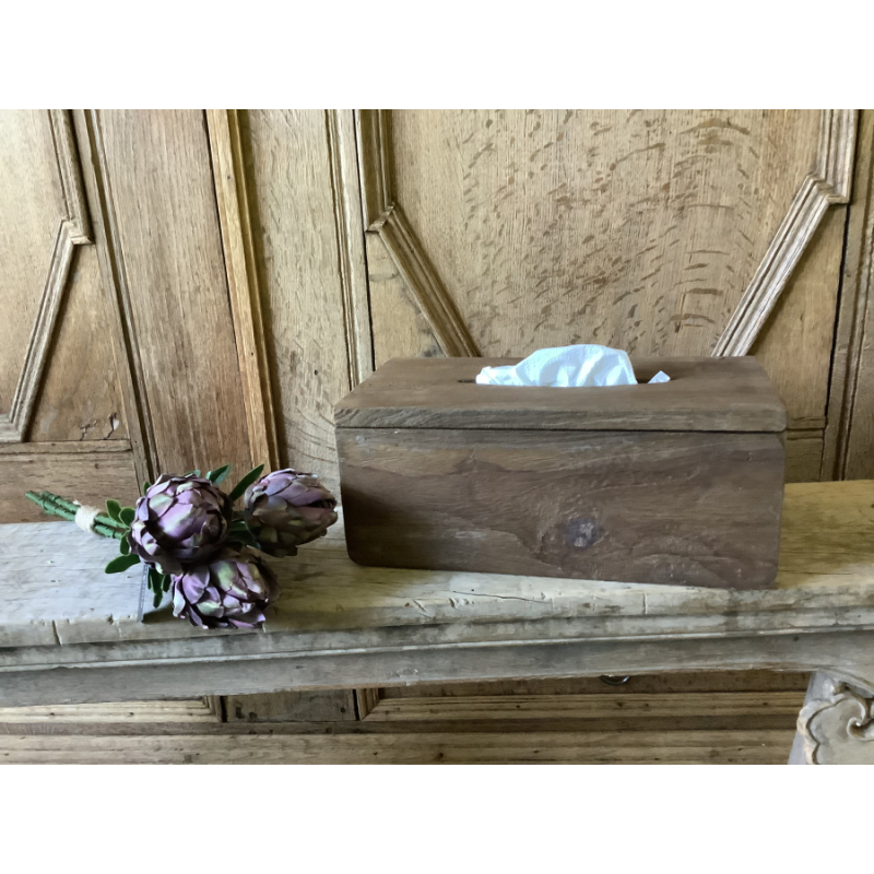 Teak houten tissue houder