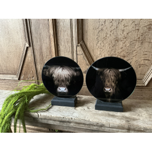 Set Schotse Hooglanders glas schilderijtjes