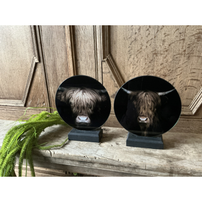 Set Schotse Hooglanders glas schilderijtjes Set Schotse Hooglanders glas schilderijtjes