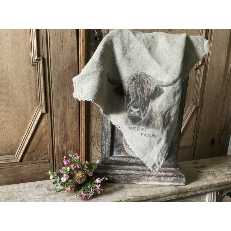Shabby doek Schotse Hooglander bruin