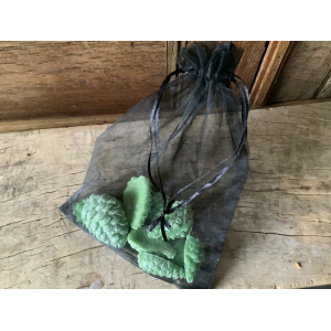 Zakje met 10 geurblokjes dennenappeltjes 